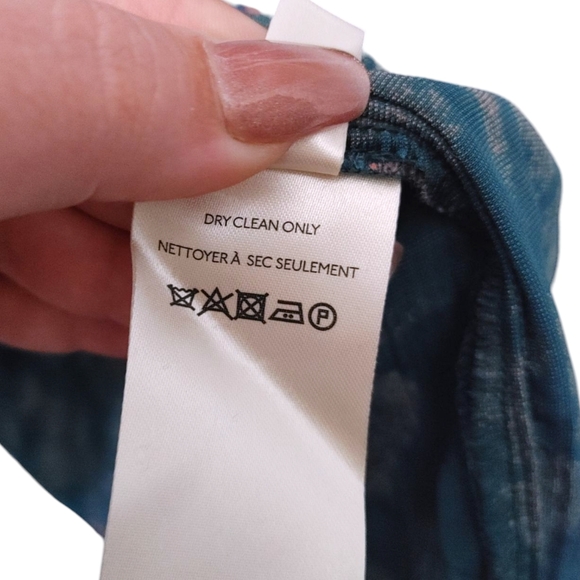 Anthropologie Faustine Blue Pink Velvet Peasant Blouse Women's Size Large NWT - Picture 14 of 15